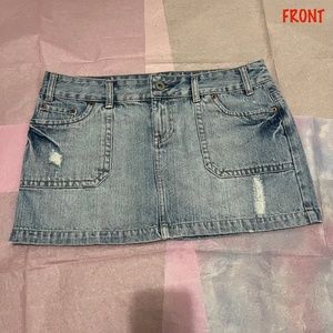 American Eagle Y2K Light Wash Denim Mini Skirt